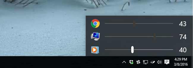 Windows 10 регулятор громкости в левом верхнем углу
